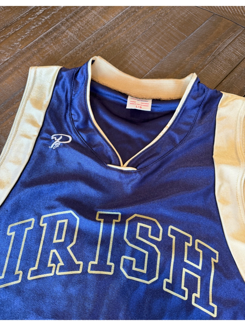 Youth Blue and Cream 'Irish' Athletic Jersey Tank Top